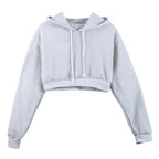 Women's Solid Crop Hoodie