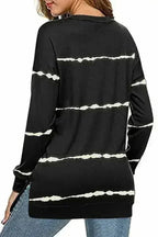 Tie-Dye Striped Black Sweatshirt