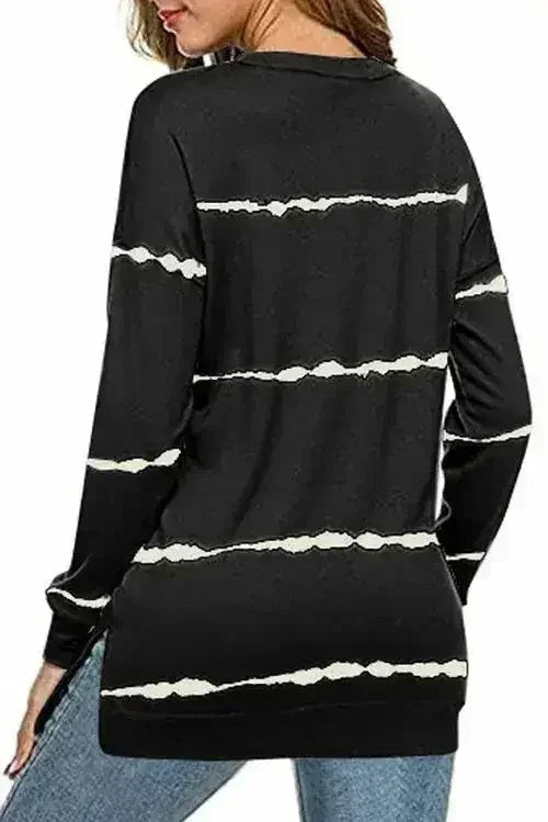 Tie-Dye Striped Black Sweatshirt