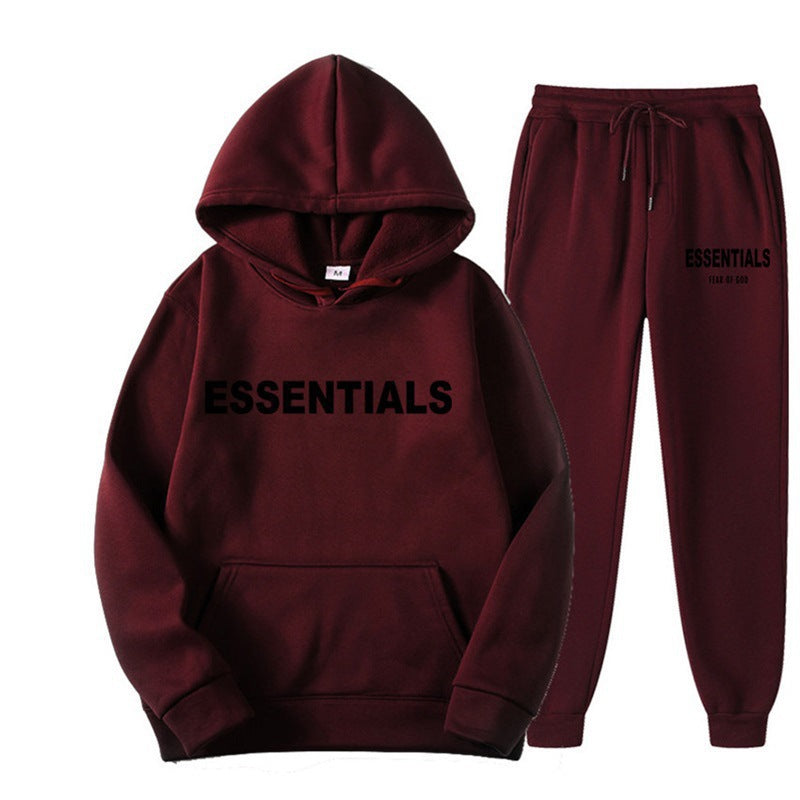 FEAROFGODESSENTIALS Couple Set Hoodies for Men and Women Double Line High Street Fashion Two-Piece Set