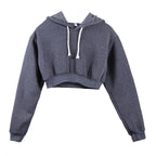 Women's Solid Crop Hoodie