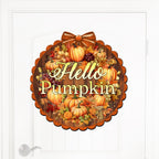 Hello Pumpkin Front Door Welcome Sign, Wooden Front Porch Decor by G. Debrekht Thanksgiving Halloween Decor - 933120H