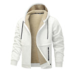 Casual Hoodies For Men Heavyweight Fleece Sweatshirt Winter Thick Sherpa Lined Hooded Zipper Jacket Thick Streetwear Coats