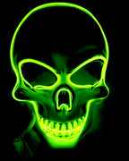 Halloween Skeleton Mask LED Glow Scary Mask