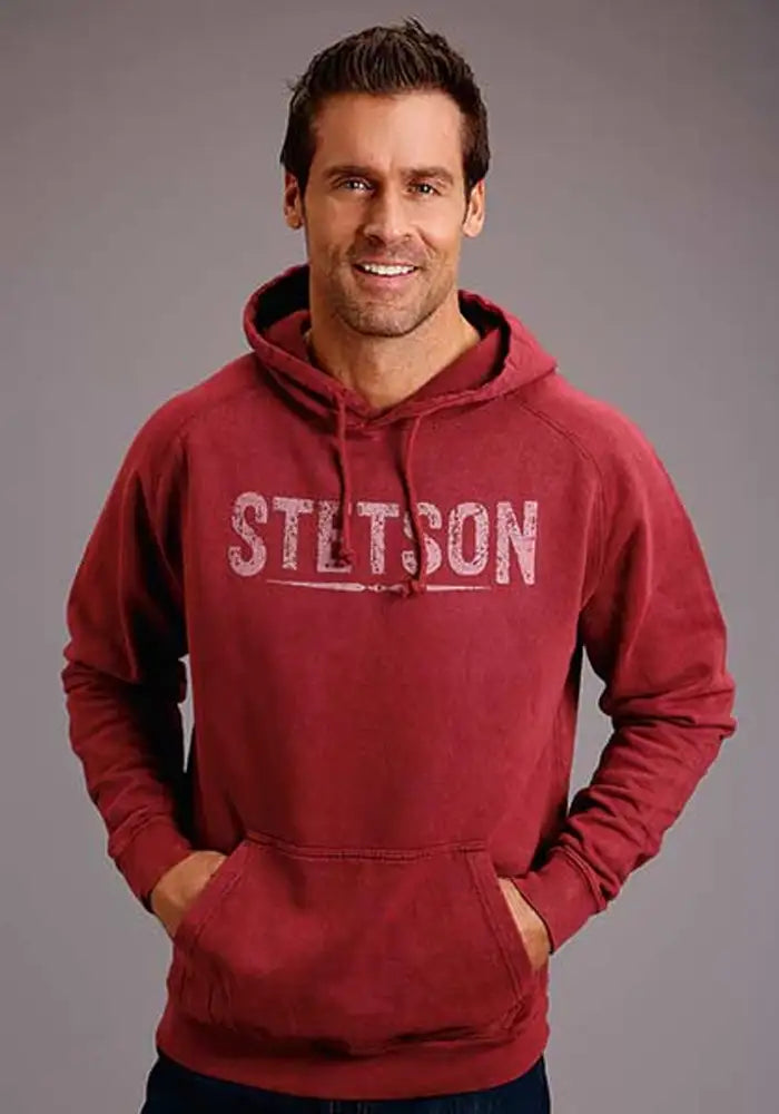Stetson Vintage Mineral Washed (Burgundy) - Men's Hoodie Sweatshirt