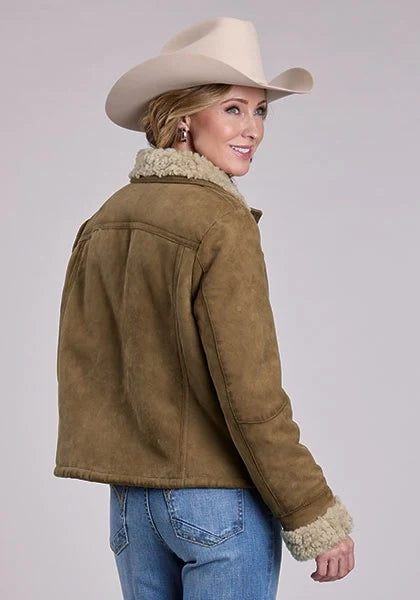 Cropped Shearling Suede Jacket