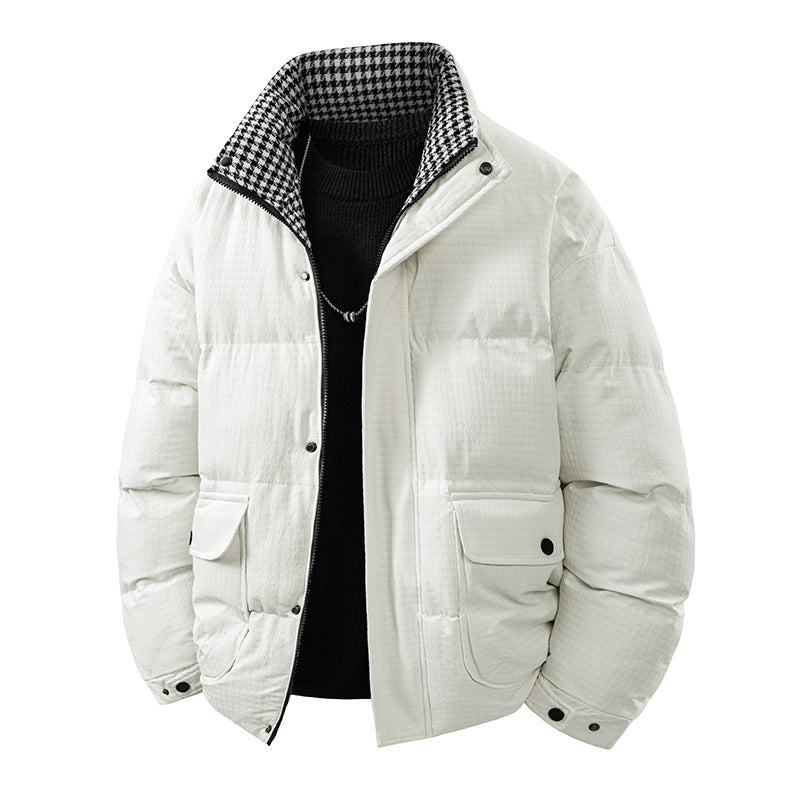 Mens Loose Casual Plus-Thickness Cotton Jacket For Young Men