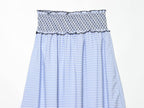 Lace Embroidered Plaid Midi Skirt
