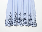 Lace Embroidered Plaid Midi Skirt