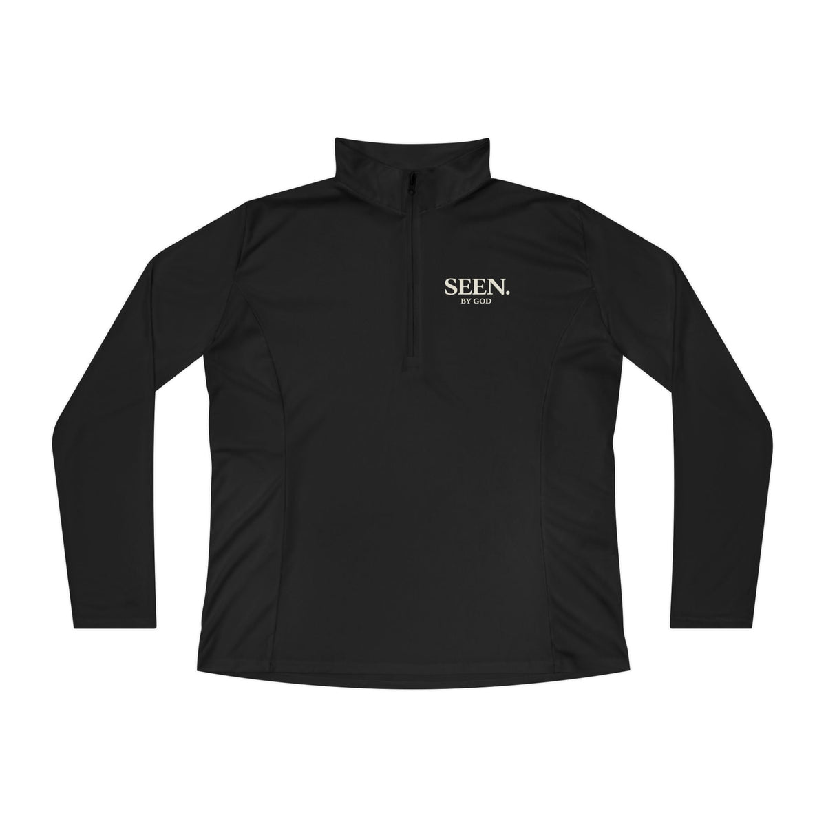 Seen. By God. Women’s Quarter-Zip Pullover — Lightweight Christian Activewear Faith Layer