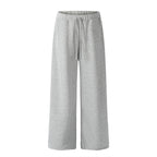 Street Trend Loose Straight Leg Long Pants Men's Sports Sweatpants Solid Color Versatile Casual Ankle Drawstring Trousers