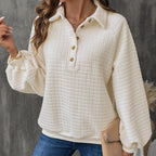 Women's Textured Collared Sweatshirt