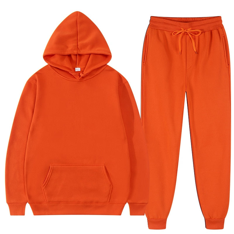Casual Hooded Tracksuit Set
