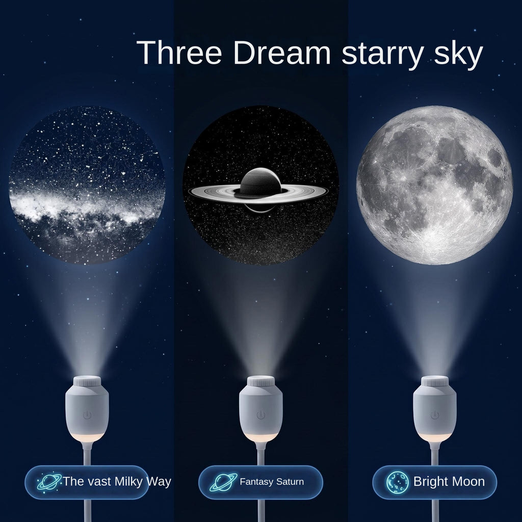 USB Galaxy Star Projection Night Light Bedside Ambient Mood Lamp for Bedroom Sleep