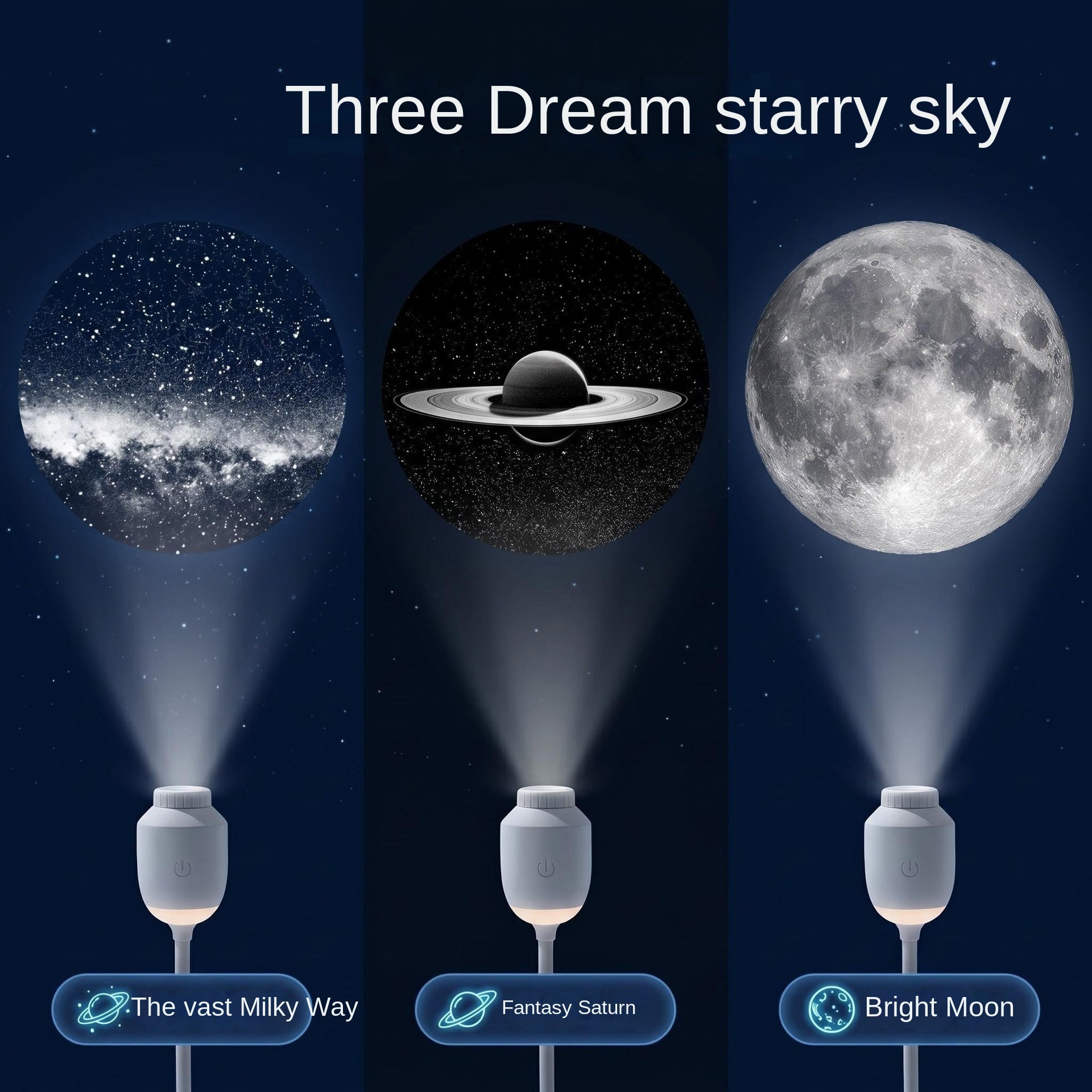 USB Galaxy Star Projection Night Light Bedside Ambient Mood Lamp for Bedroom Sleep