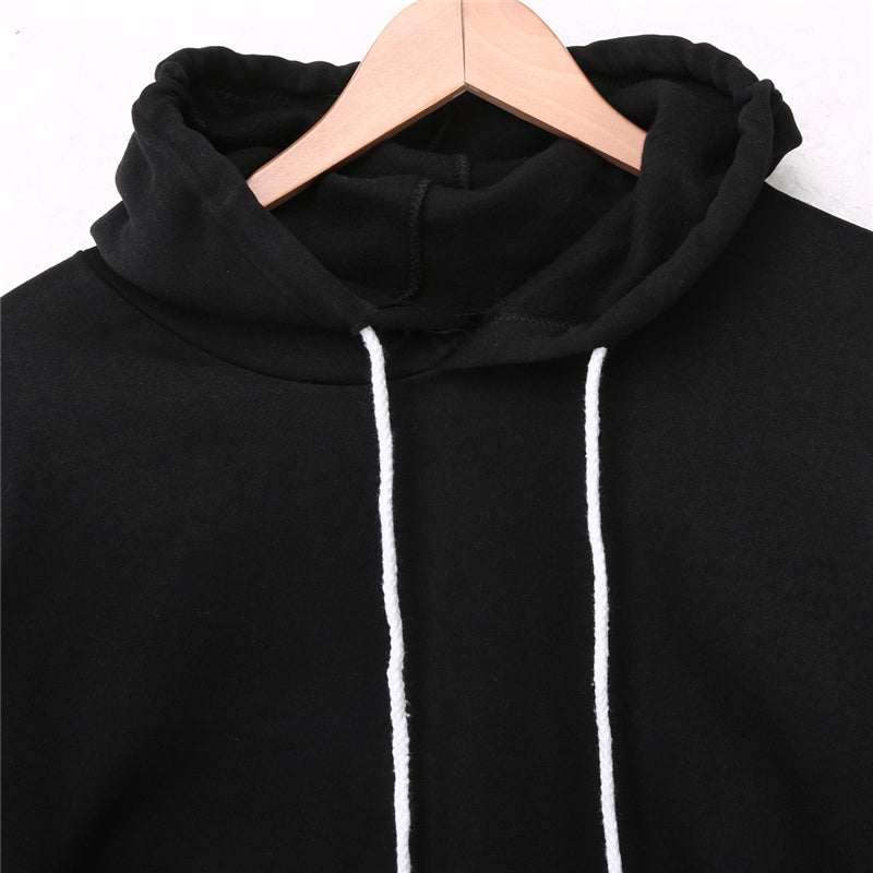 Women Sweatshirt Hoodies Solid Crop Hoodie Long Sleeve Jumper Hooded Pullover Coat Casual Sweatshirt Top