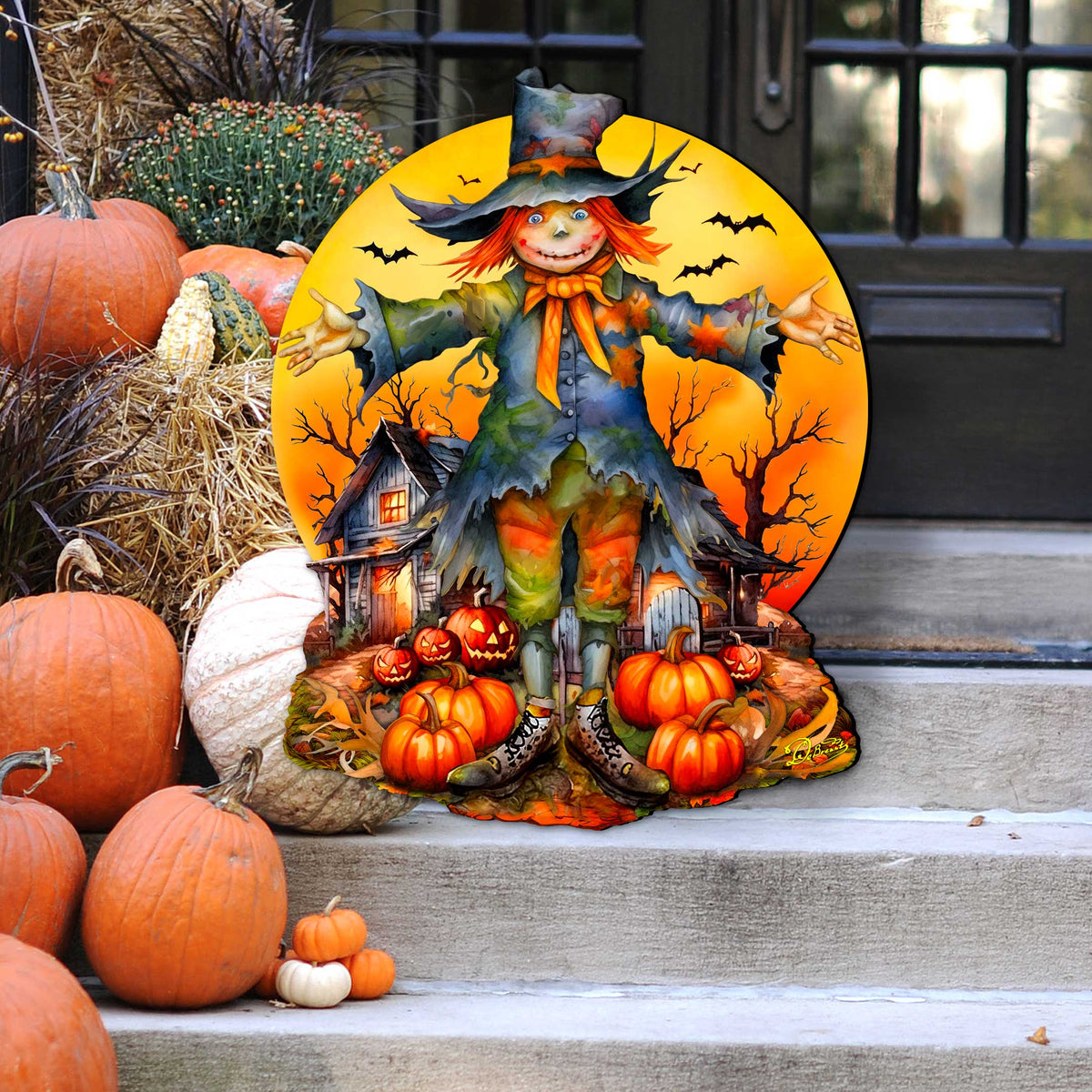 Halloween Scarecrow Holiday Door Decor by G. DeBrekht - Halloween Decor - 8652798H