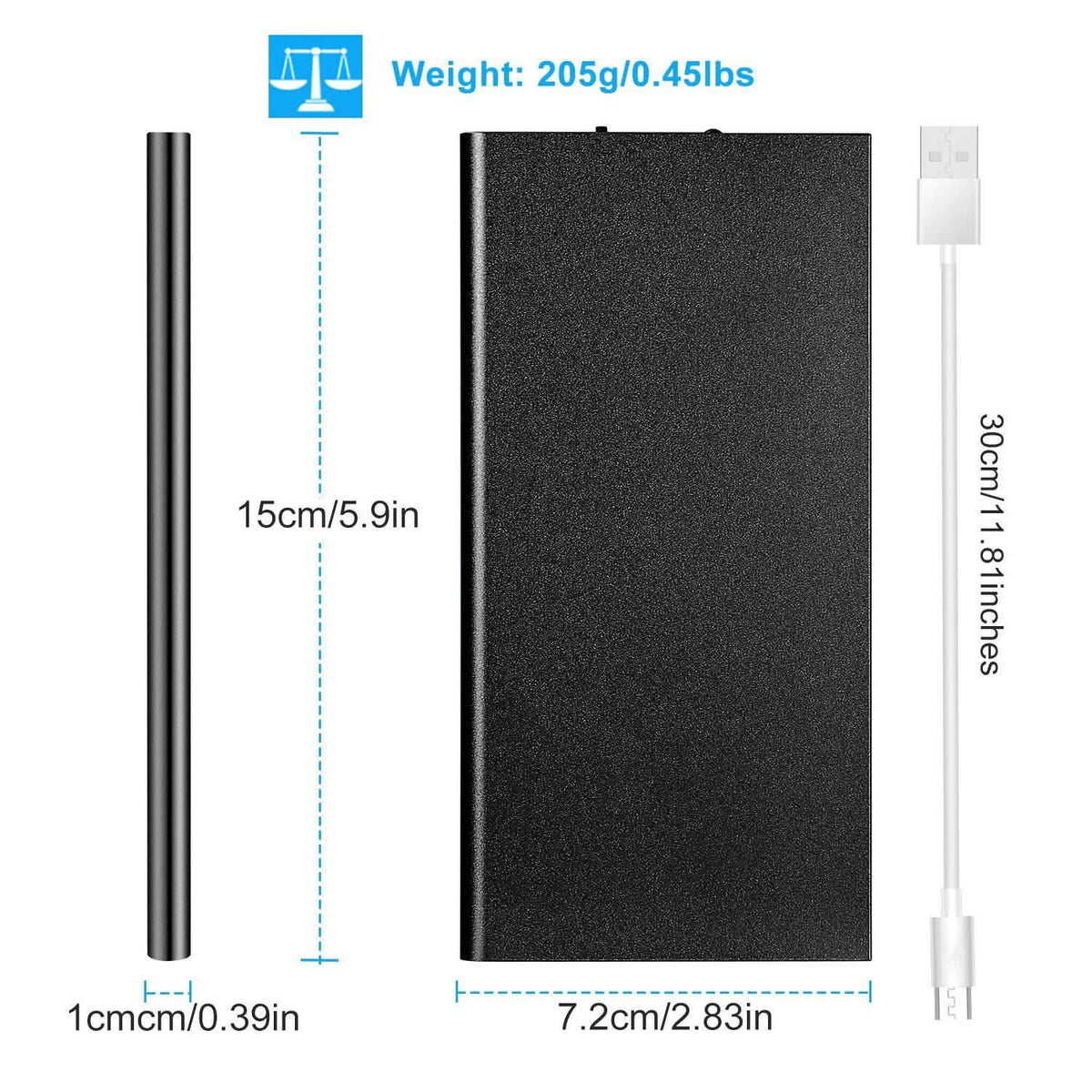 20000mAh Power Bank Ultra Thin External Battery Pack