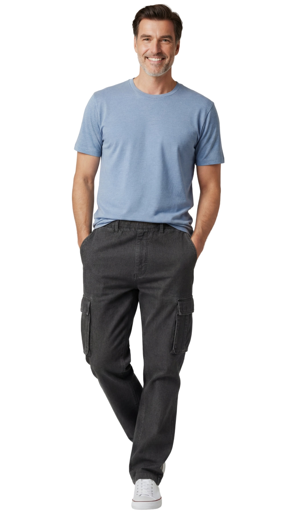 Pull-On Cargo Pocket Jeans