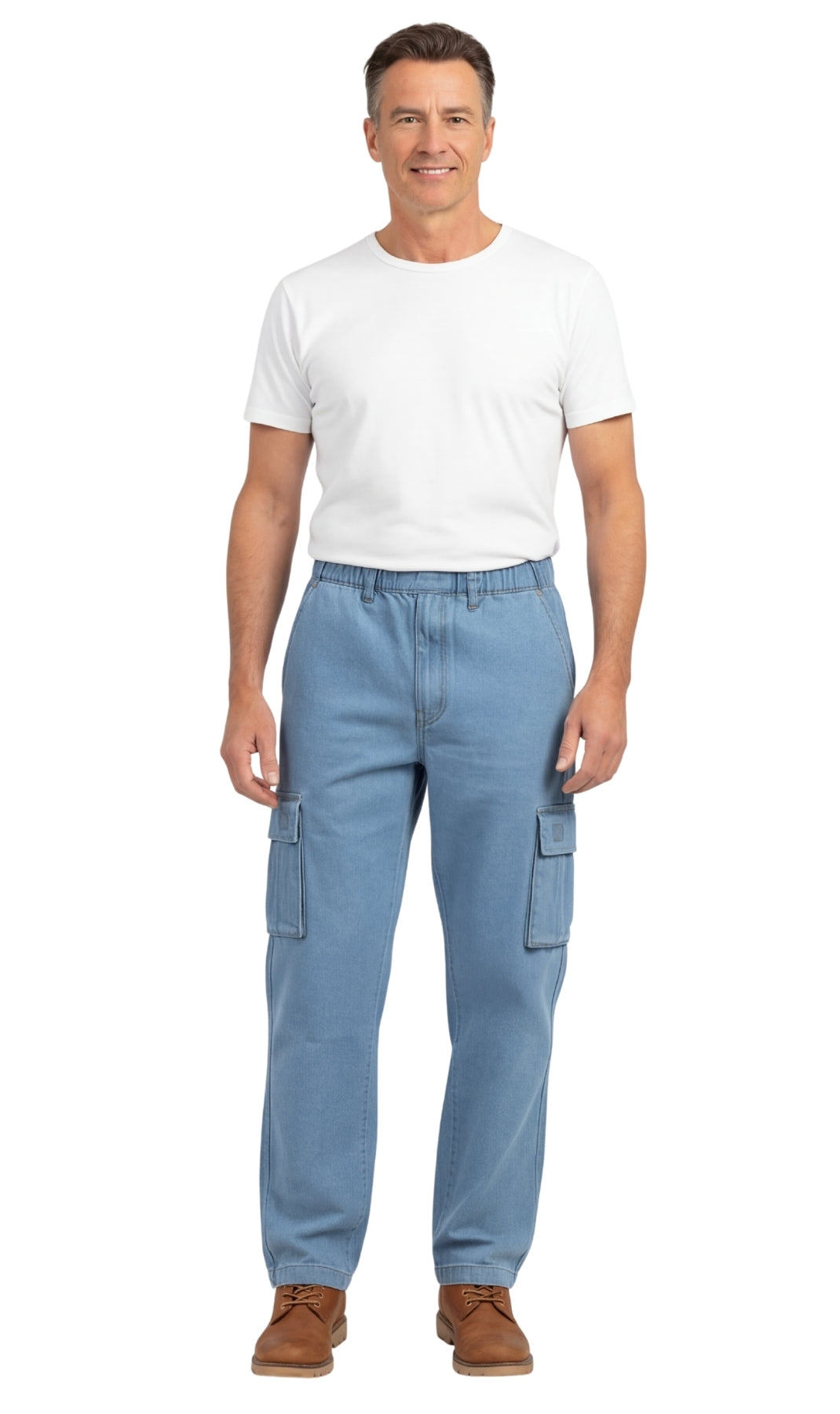 Pull-On Cargo Pocket Jeans