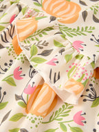 Pumpkin Plaid Girls Dress Set