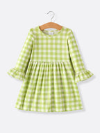 Pumpkin Plaid Girls Dress Set