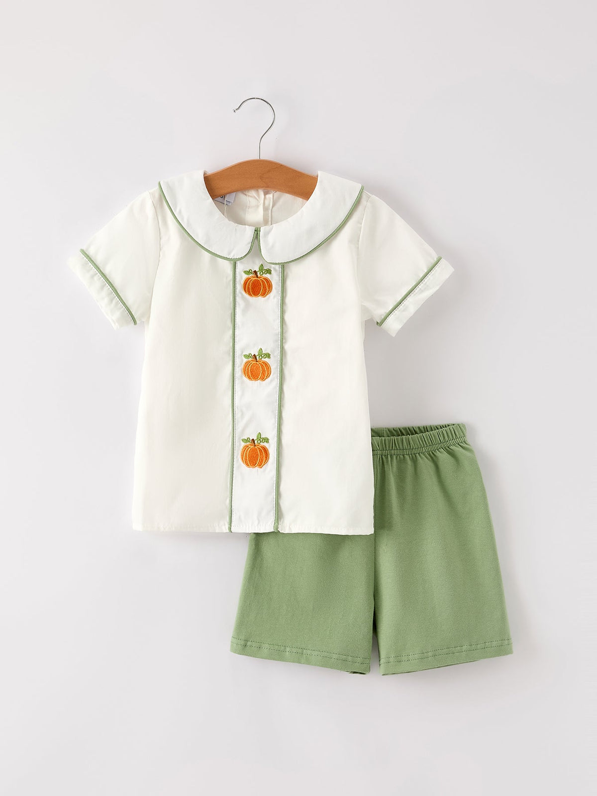 Pumpkin Applique Boys Outfit Set