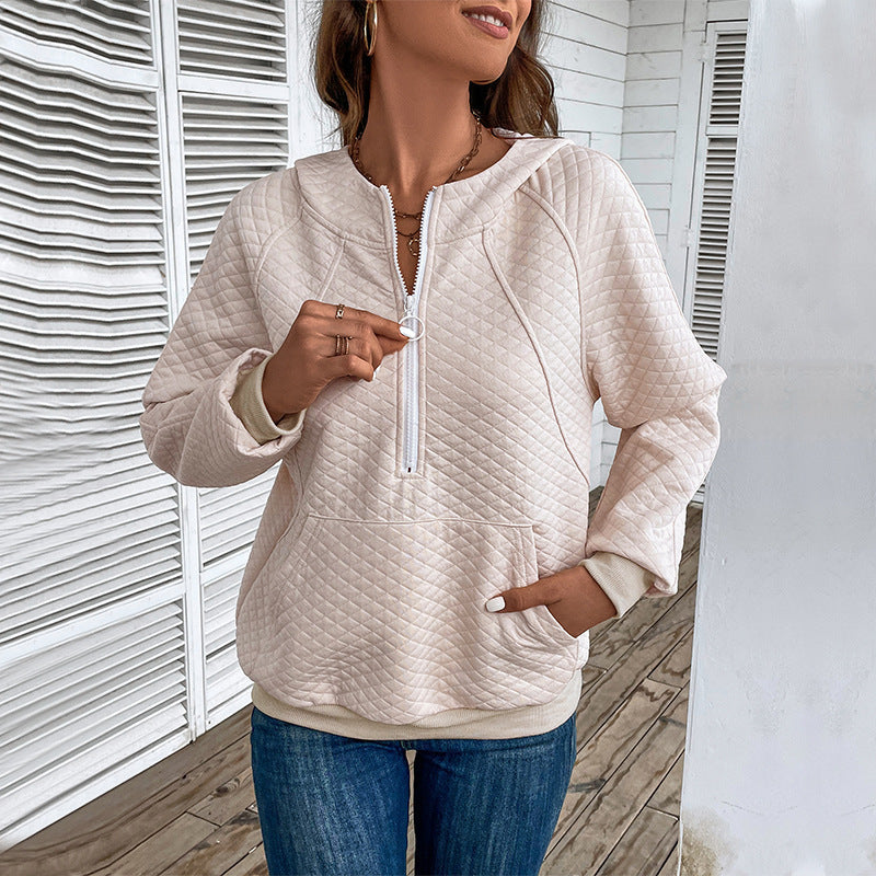 Women's Textured Hooded Zip Sweatshirt