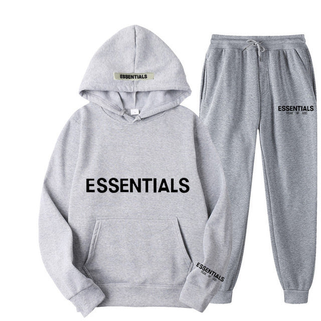 FEAROFGODESSENTIALS Couple Set Hoodies for Men and Women Double Line High Street Fashion Two-Piece Set
