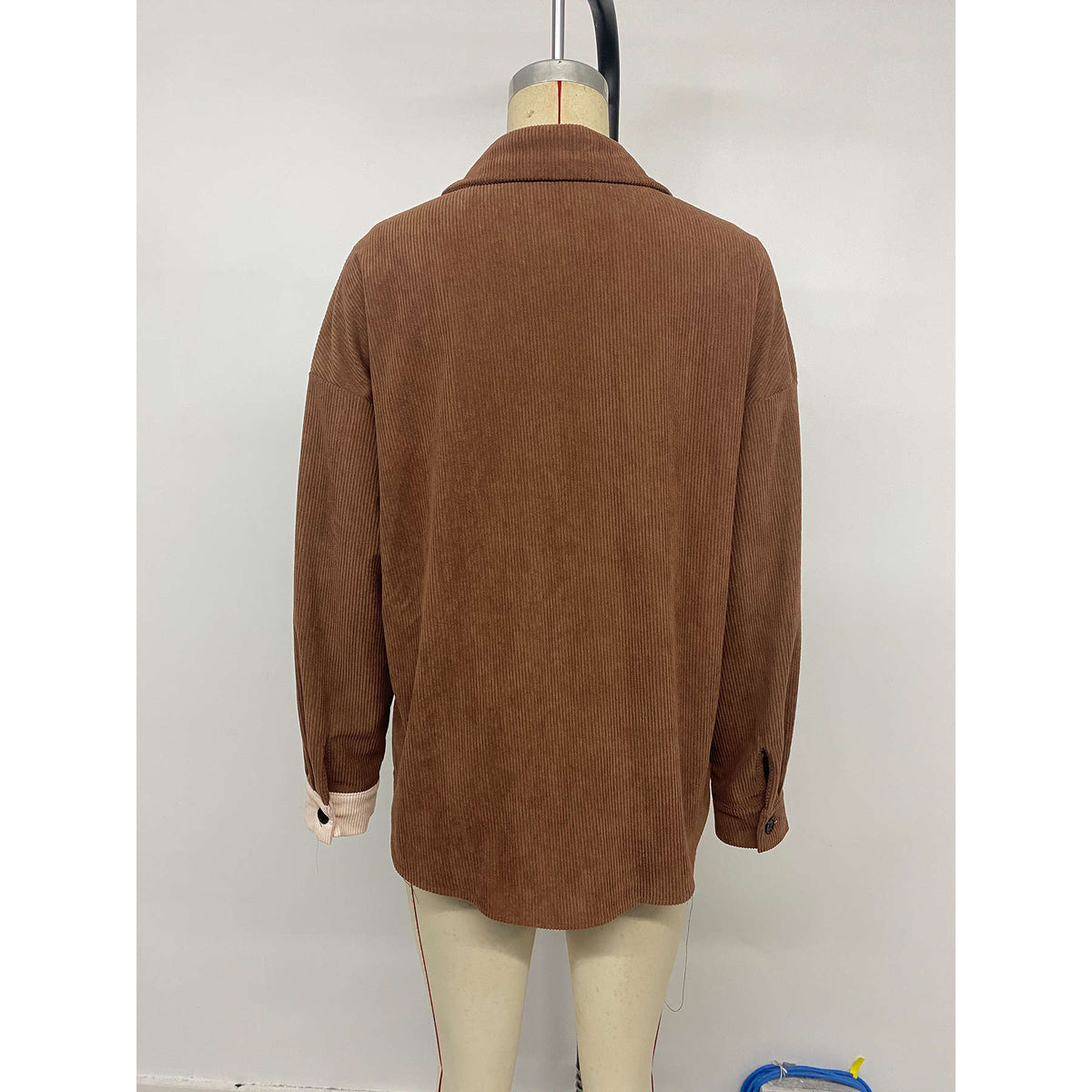 Women's Vintage Color Block Corduroy Top