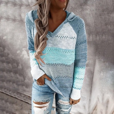 Women's Knitted Hooded Sweater