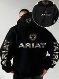 Western Letter Print Pullover Hoodie