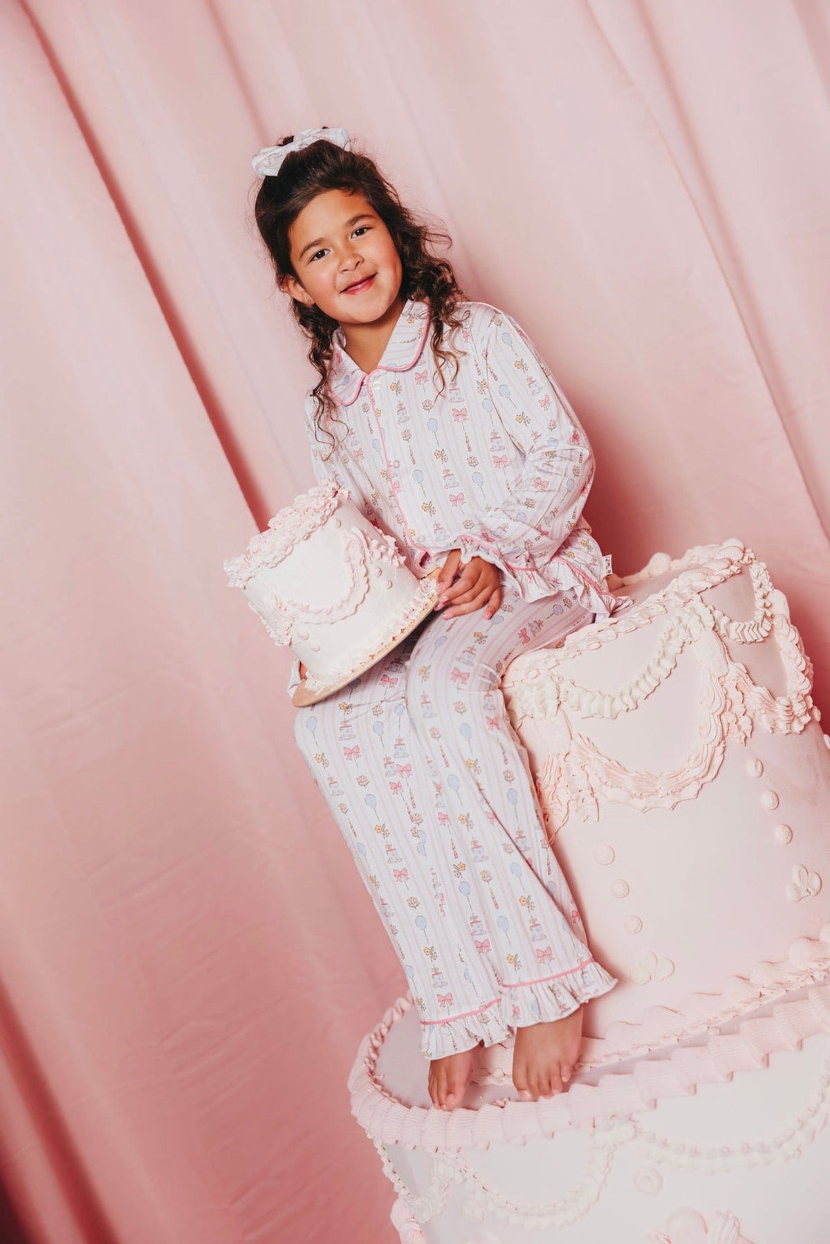 Pink Birthday Girl Ruffle Button-Up Set