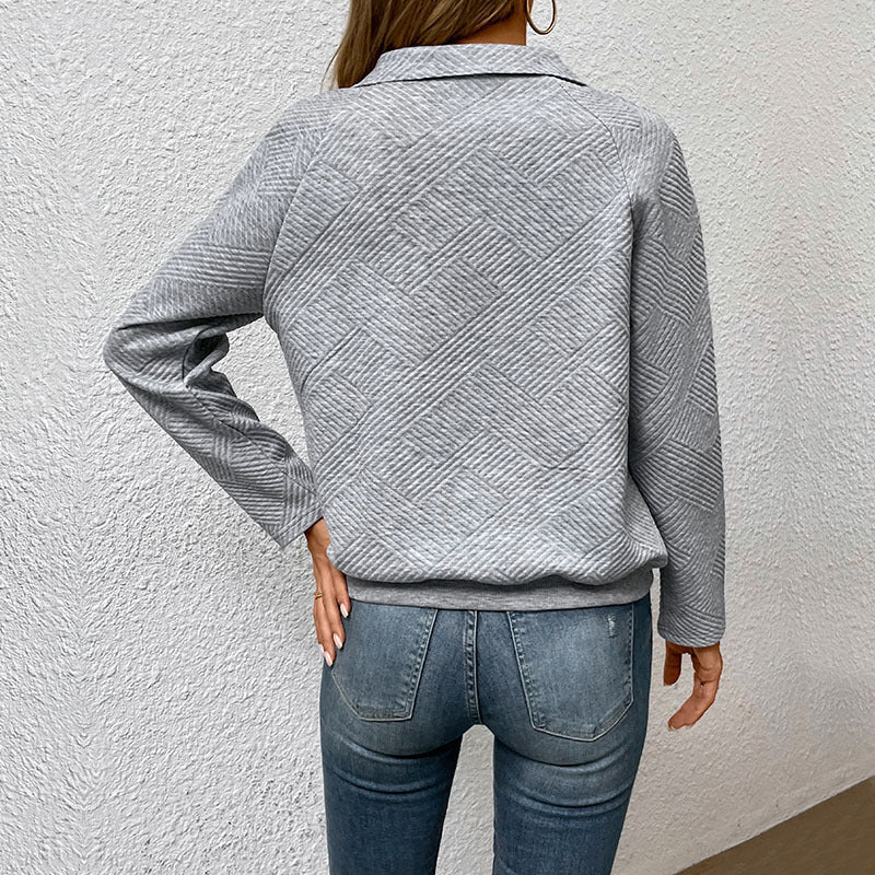 Women's Textured Long Sleeve Sweatshirt