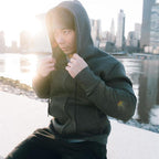 Cotton Letter Print Zip Hoodie