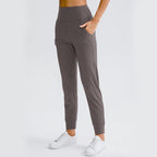 Women Solid Color Elastic Jogger Pants Loose Slim Fit Yoga Sweatpants With Pockets Running Workout Casual Athletic Trousers