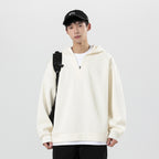 Layered V-Neck Hooded Sweatshirt