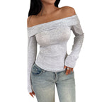 Women's Off-Shoulder Long Sleeve Top