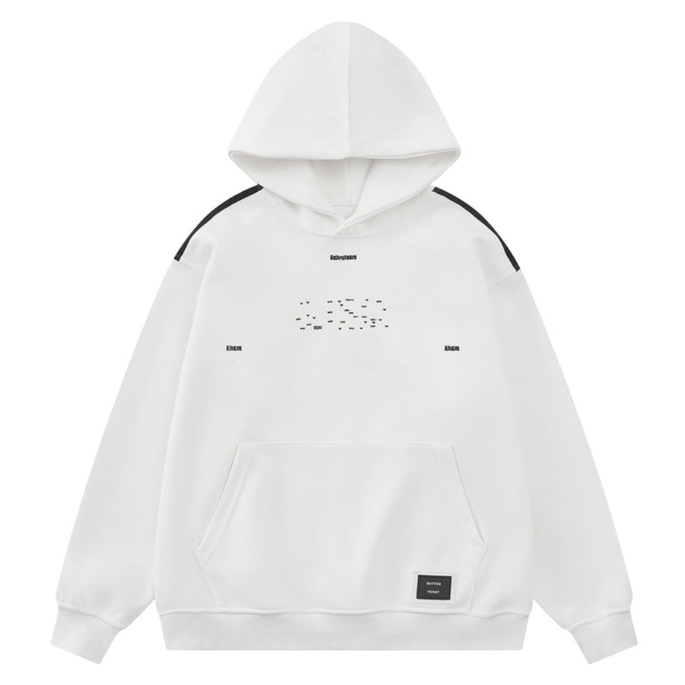 Contrasting Shoulder Strap Hoodie