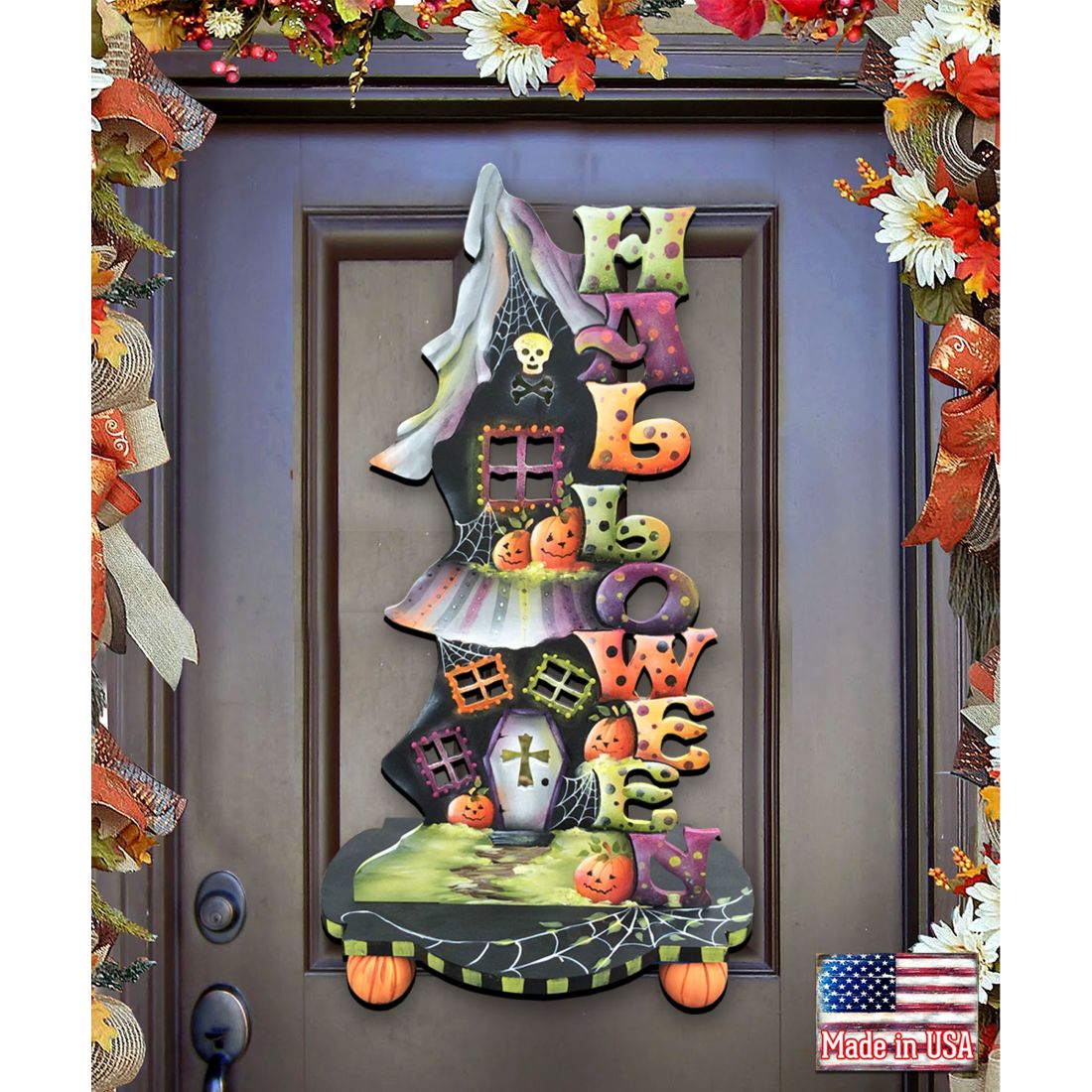 Candle Holder Halloween Door Decor by Jamie Mills-Price - Thanksgiving Halloween Decor - 8457402H