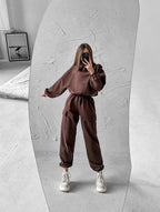 Women's Hooded Sweatshirt Pants Set