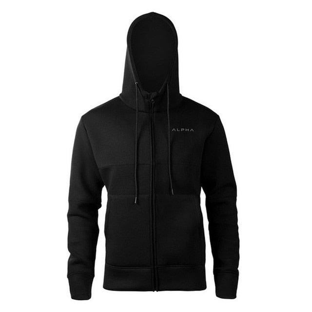 Cotton Letter Print Zip Hoodie