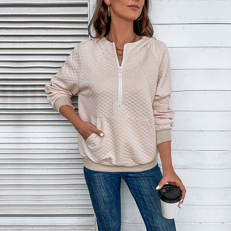 Women's Textured Hooded Zip Sweatshirt