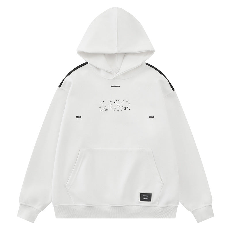 Contrasting Shoulder Strap Hoodie