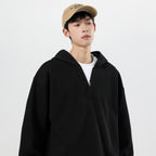Layered V-Neck Hooded Sweatshirt