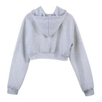 Women's Solid Crop Hoodie