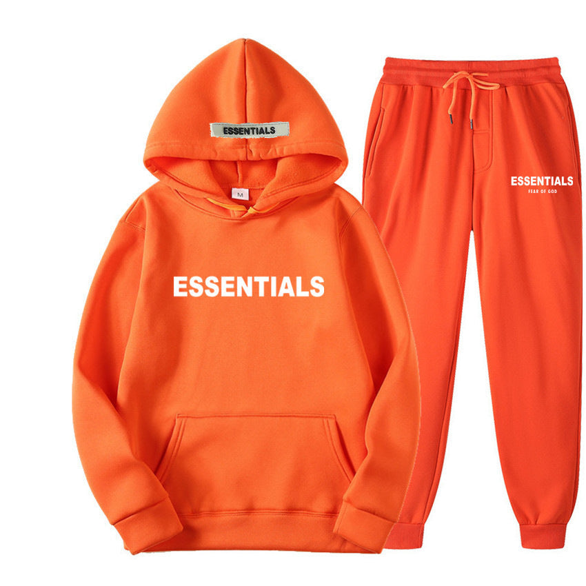 FEAROFGODESSENTIALS Couple Set Hoodies for Men and Women Double Line High Street Fashion Two-Piece Set