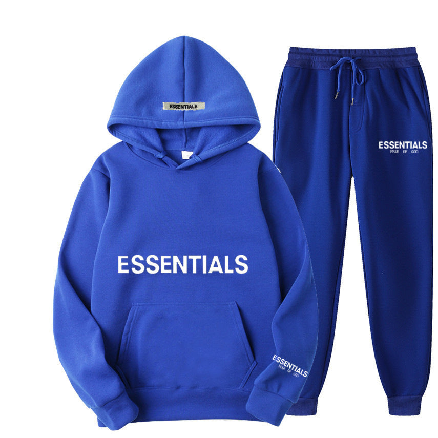 FEAROFGODESSENTIALS Couple Set Hoodies for Men and Women Double Line High Street Fashion Two-Piece Set