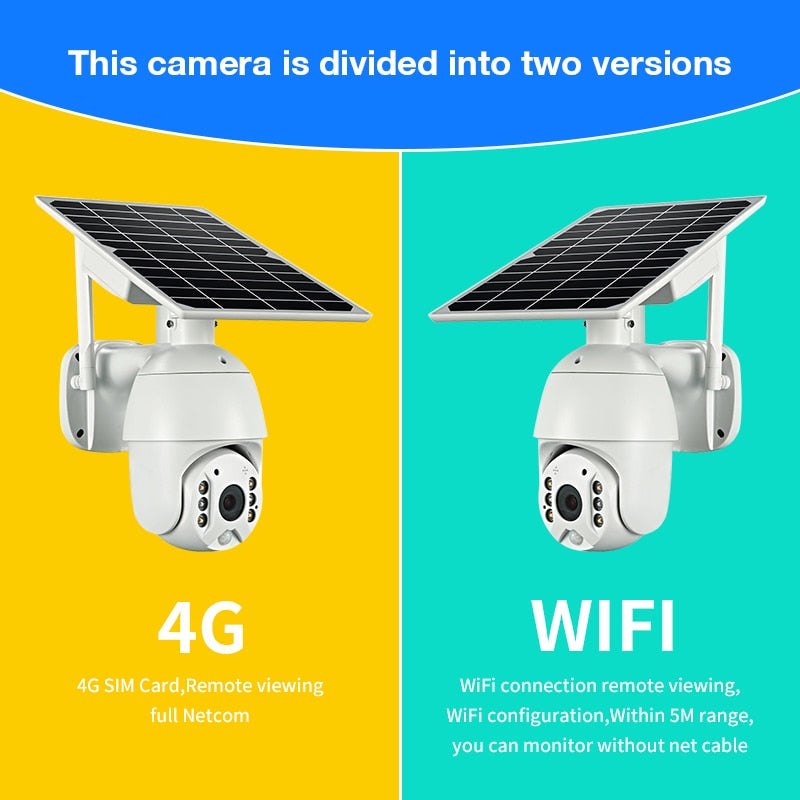 1080P Solar 4G WiFi PTZ Security Camera