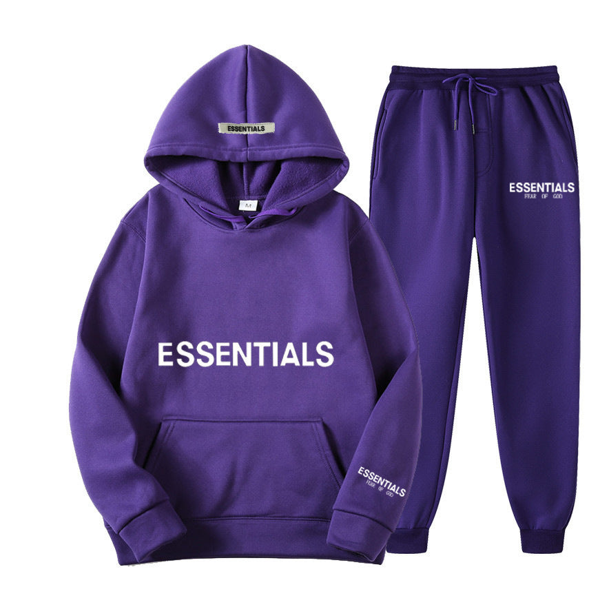 FEAROFGODESSENTIALS Couple Set Hoodies for Men and Women Double Line High Street Fashion Two-Piece Set
